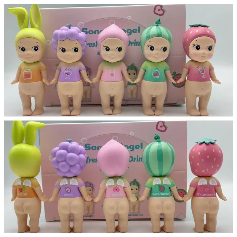 

Sonny Angel Mini Figures Refreshing Cold Drinks Series Carrot Strawberry Blind Box Ornaments Doll Kawaii Surprise Festival Gifts