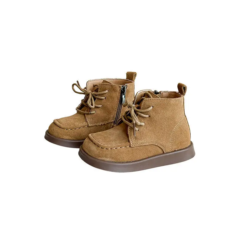 

Сапоги Retro Girl Boot 2025 Autumn New British Kid Shoe Fashion Leather Boot Casual Girl Shoe Versatile Autumn Child Ankle Boots