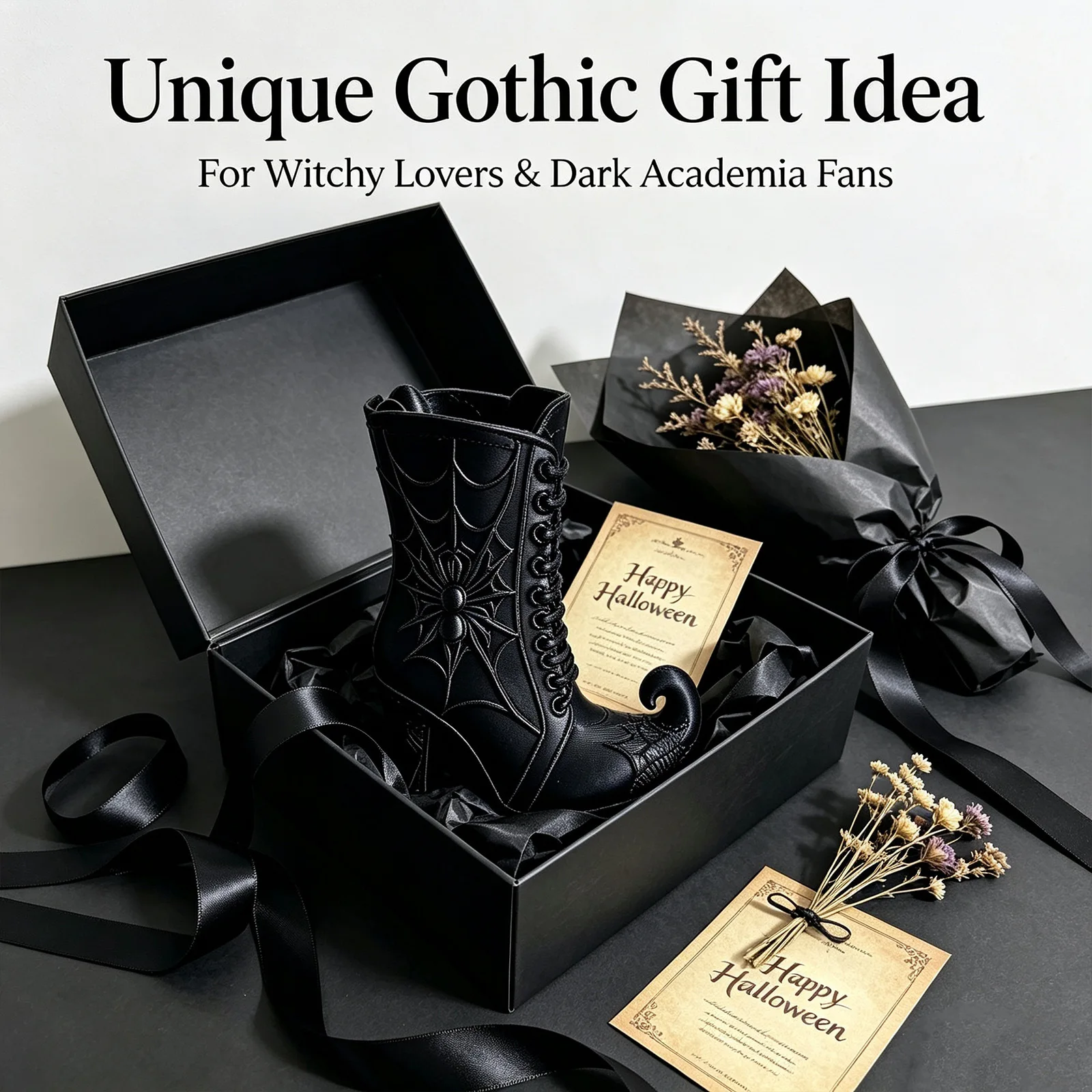 Halloween Witch Boots Mini Vase 3D Printing, Gothic Style Witch Boots Desktop Decoration Ornament, Holiday Gift Pen Holder