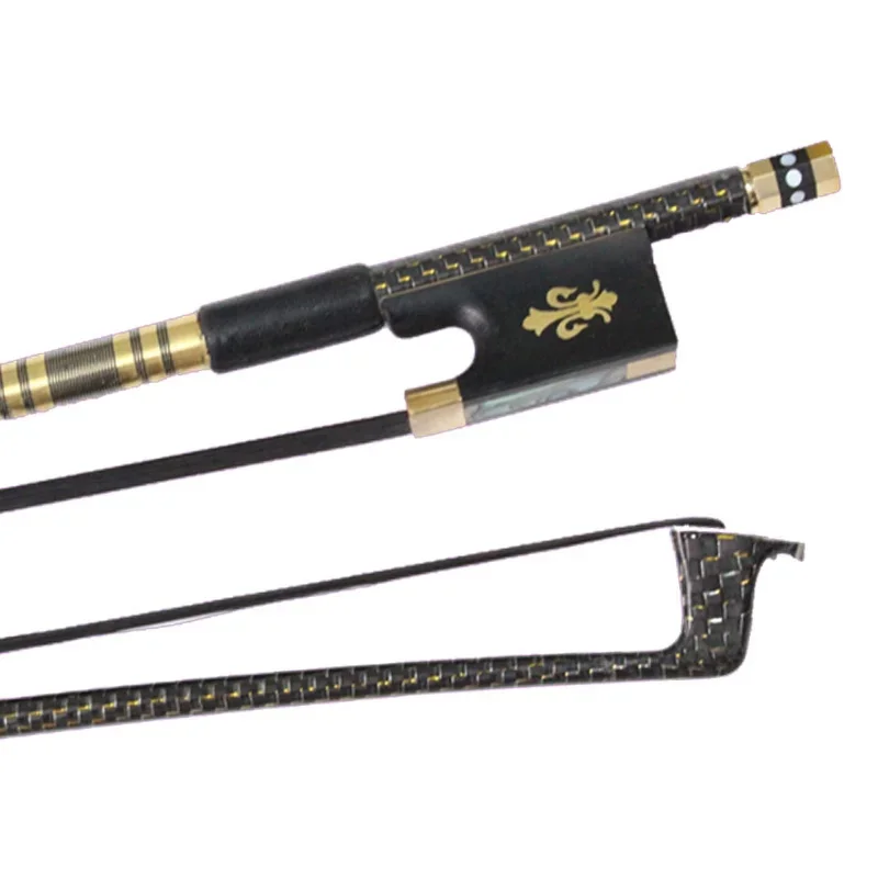 Gold Braided Genuine 4/4 Carbon Fiber Violin Bow 4/4 Fiddle Bow Black Horsehair Violino Arco