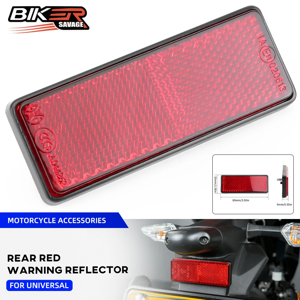 

Motorcycle Rear Reflector Universal For Scooter Street Sport Cars License Plate Mounting Red Rectangle Warning Reflective Plate