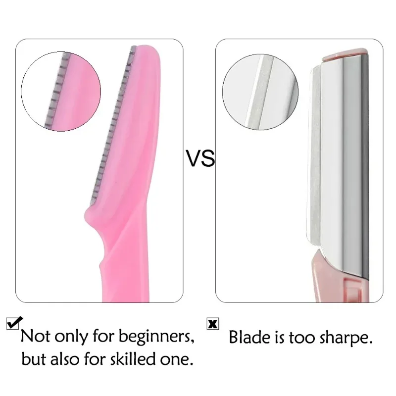 5/10/20pcsConvenient novice eyebrow trimmer,with handle,protective case included,Shavers,hair removal knives,female makeup tools