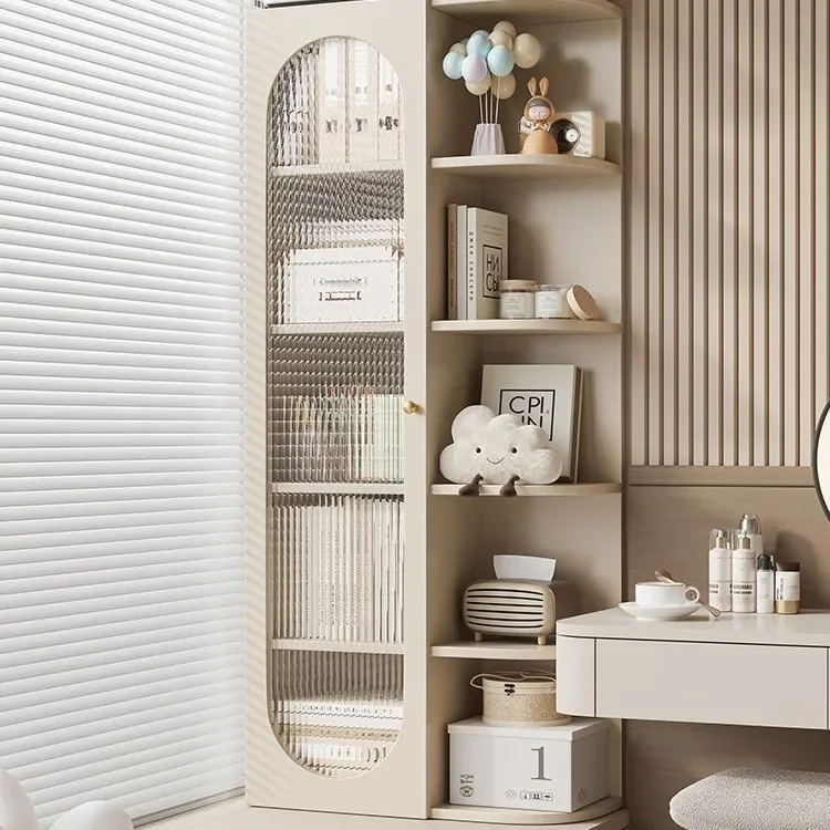 Solid wood balcony corner cabinet bookcase bay window locker bedroom storage cabinet low cabinet window sill corner locker