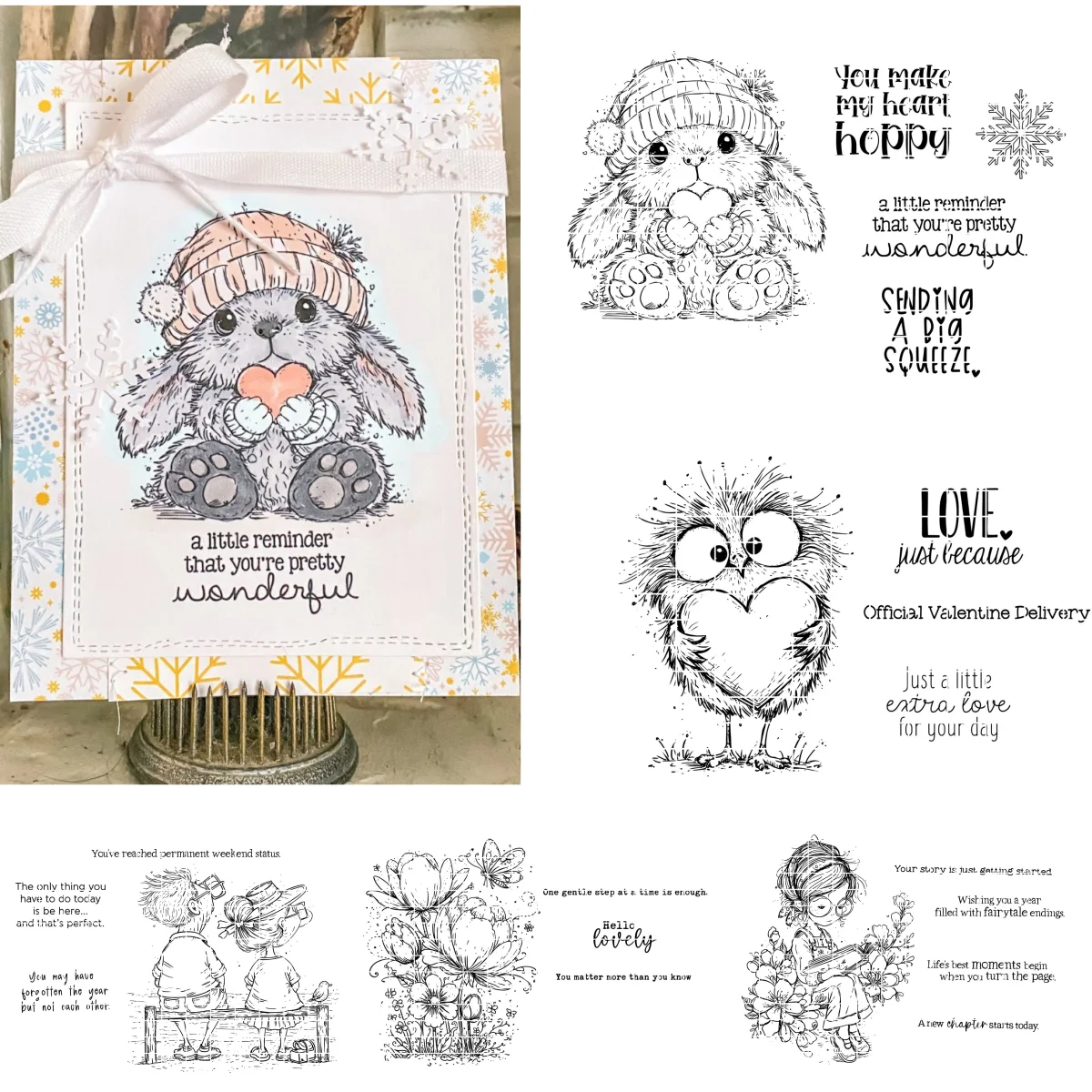 

Butterflies Little Love Courier Clear Stamps and Metal Cutting Dies DIY Scrapbook Diary Decoration Embossing Cut Template