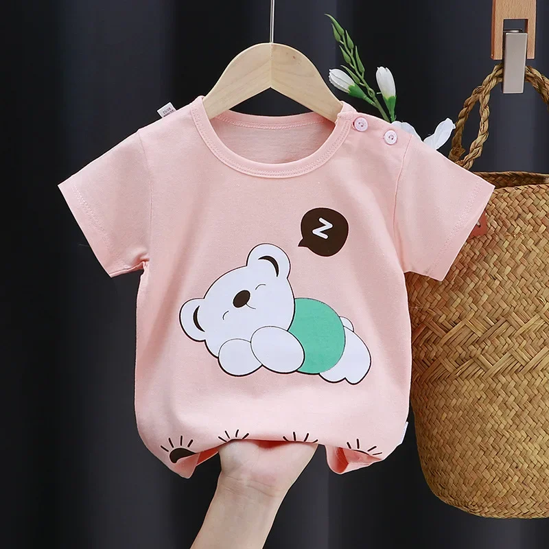 Baby Summer T-shirts Kids Toddler Children's Clothing Cartoon Print Cotton Tee Tops Boys and Girls Clothes