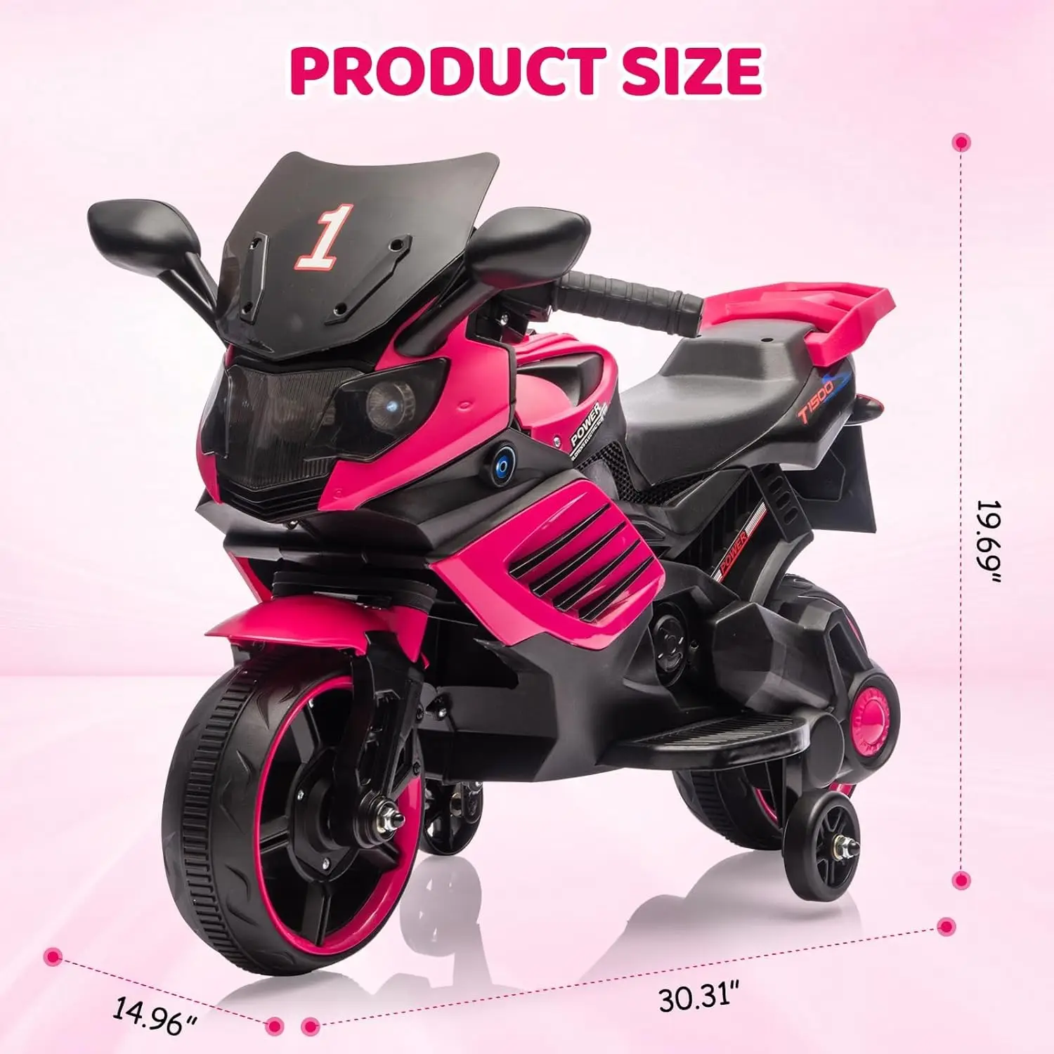 Moto pour enfants 6V, jouet de voiture électrique avec roues d'entraînement, phare de travail, klaxon et musique, pour les tout-petits garçons et filles de 3 à 6 ans