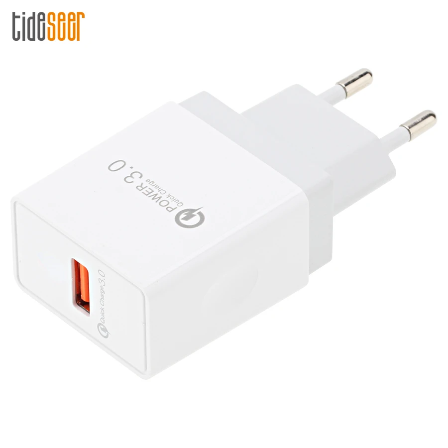 Quick Charge 3.0 USB Charger QC3.0 EU Fast Charging Adapter for iPhone Samsung Xiaomi Huawei Wall Mobile Phone Chargers 100pcs