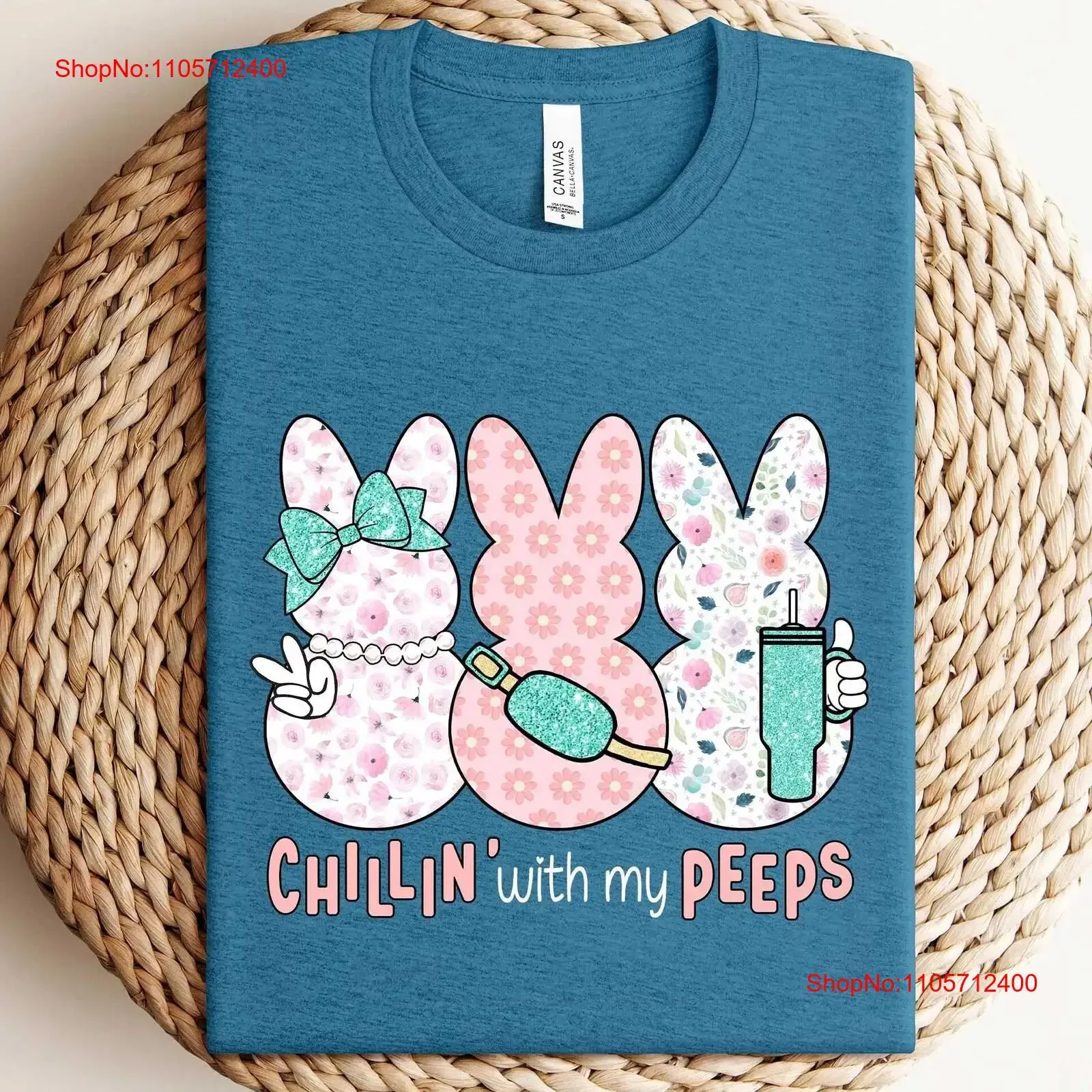Chilling With My Peeps T Shirt Easter Women Cup EasterTumbler Belt Bag For Girl Shirtf vintage Washed Soft streetwear graphic