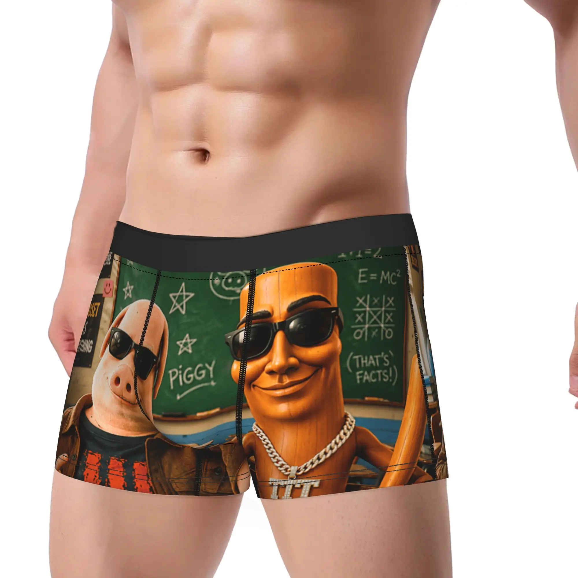 Internet Meme Culture John Pork Back School Tung Sahur 2026 Underwear  Customs Trunk Quality Men's Panties Funny Boxer Brief