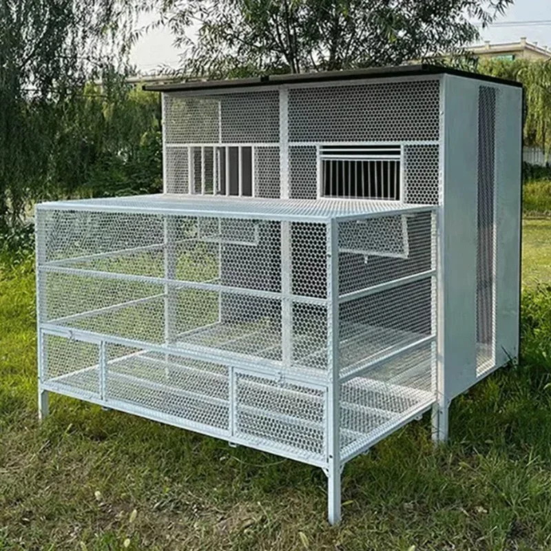 Large Outdoor Metal Pigeon Loft Breeding Pigeon Cage Racing Pigeon House with Flying Aviary