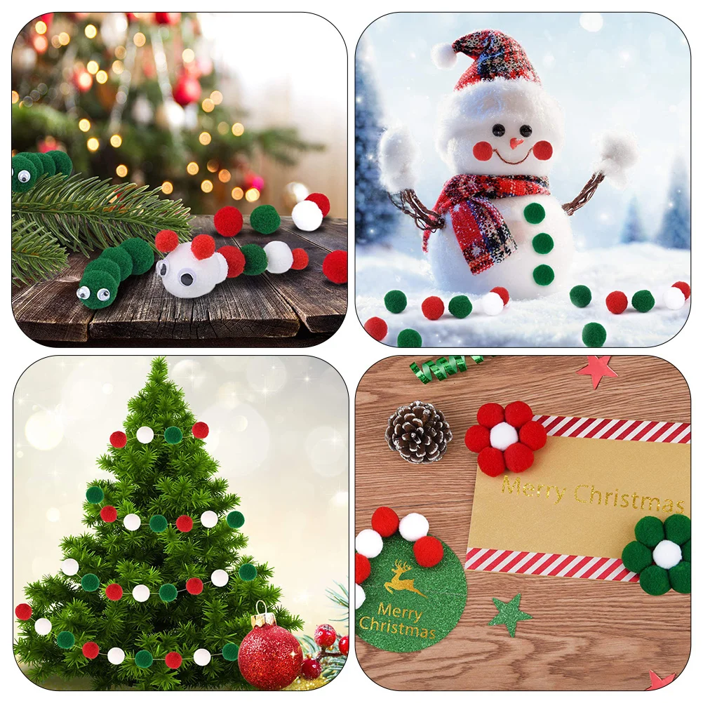 2000 Pcs Christmas Decoration Pompoms Balls for Crafts Fluffy Small High Elasticity