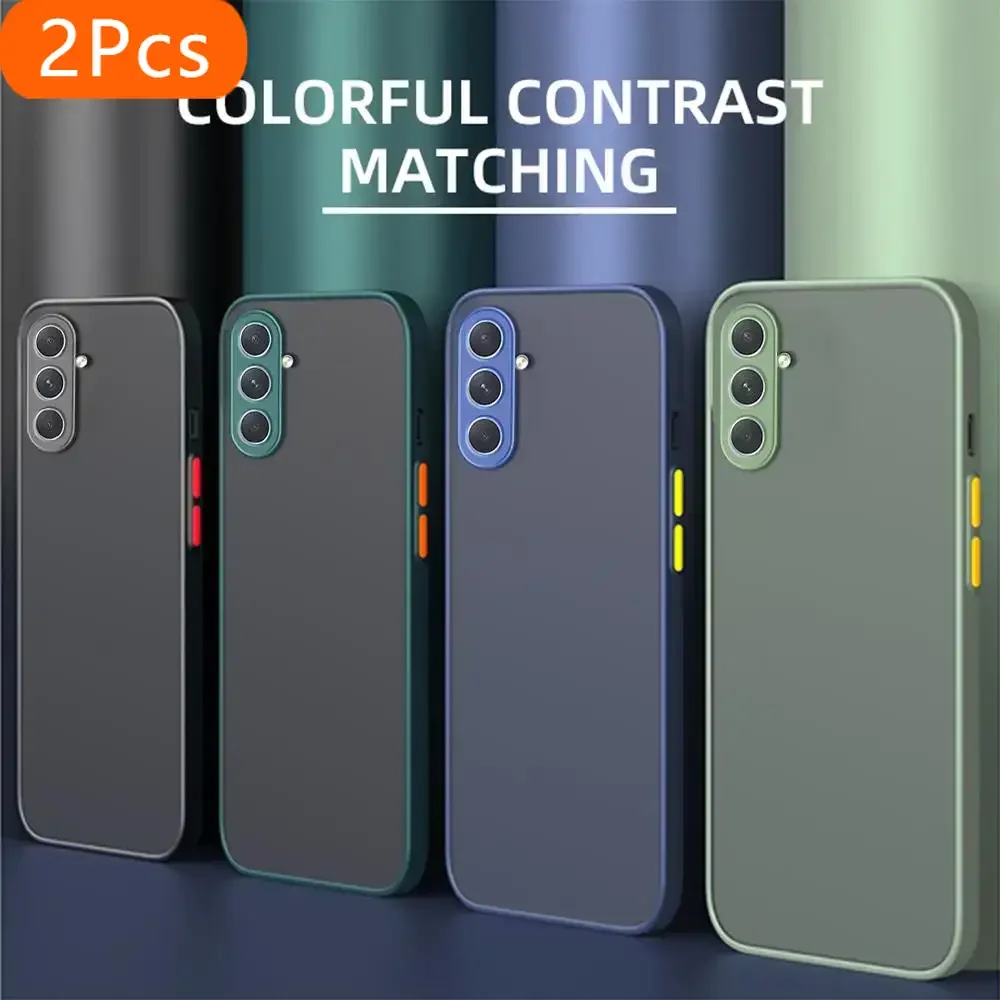 

2Pcs For Samsung Galaxy S25 Plus Case Samsung Galaxy S20 S21 S22 S23 S24 fe S25 Plus 25 Ultra Cover Matte Armor Bumper Case