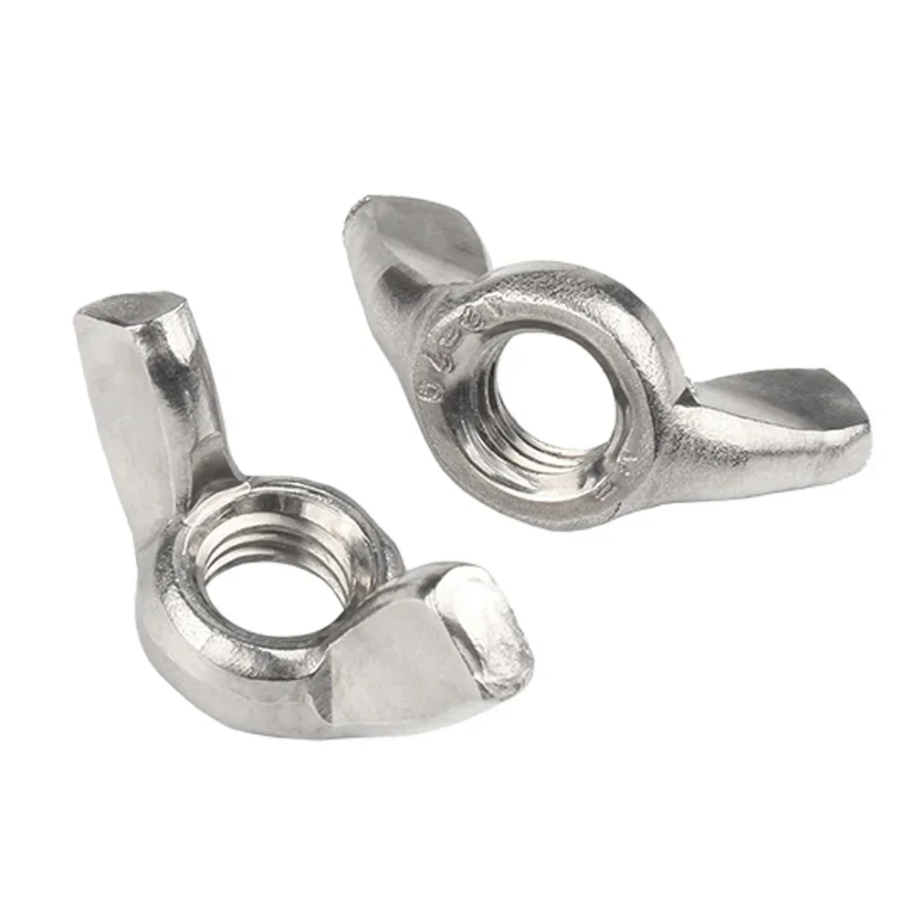 5/10/20Pcs M3 M4 M5 M6 M8 M10 M12 Butterfly Wing Nut 304 201 Stainless Steel Carbon Steel Wing Nuts Zinc Plated Hand Tighten Nut