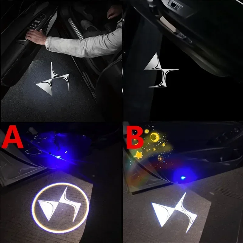 

2PCS Car Door Emblem Light Welcome Lamp Wireless Laser Projector Auto Decoration LED For DS 2 3 4 5 6 DS2 DS3 DS4 DS5 DS6 DS7