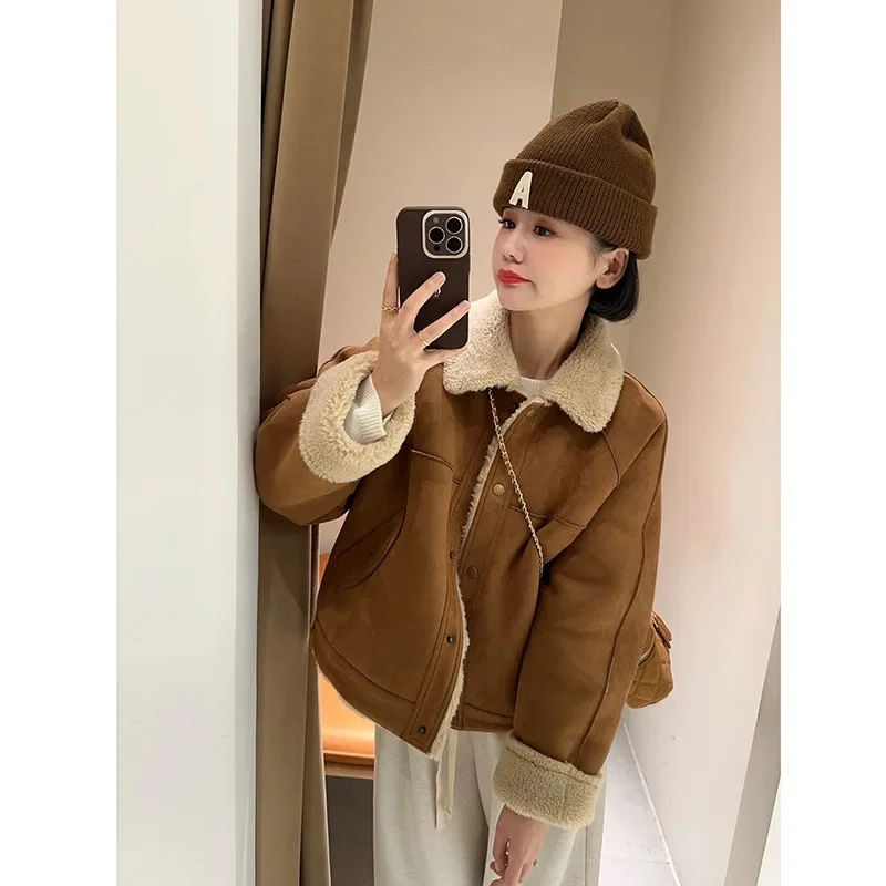 Winter Women Jacket Fall 1 Piece Blazer Khaki Street Daily Work Wear Fashion Girl Coat Outfit Prom Dress