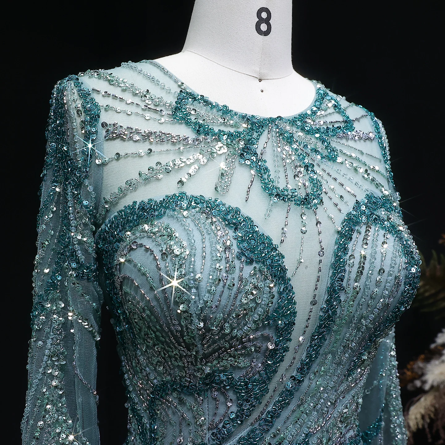 Sharon Said Dubai Luxuriöses Flieder-Abendkleid mit hohem Seitenschlitz, Weinrot, Grün, Damen-Abendkleider SS160, individuell anpassbar – Detail 29
