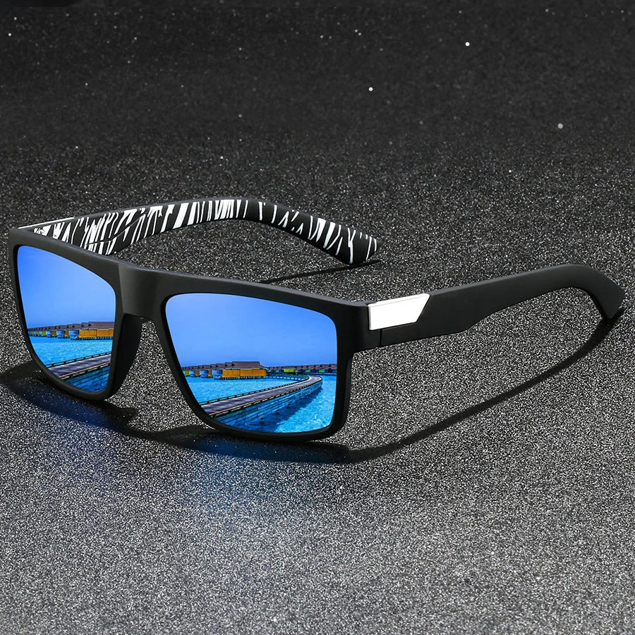 Klassische Modische Vintage Sonnenbrille mit Bunten Streifen für Männer und Frauen, Tägliche Freizeitbrille zum Angeln und Autofahren, Trendige Marken-Designer Retro-Sonnenbrille