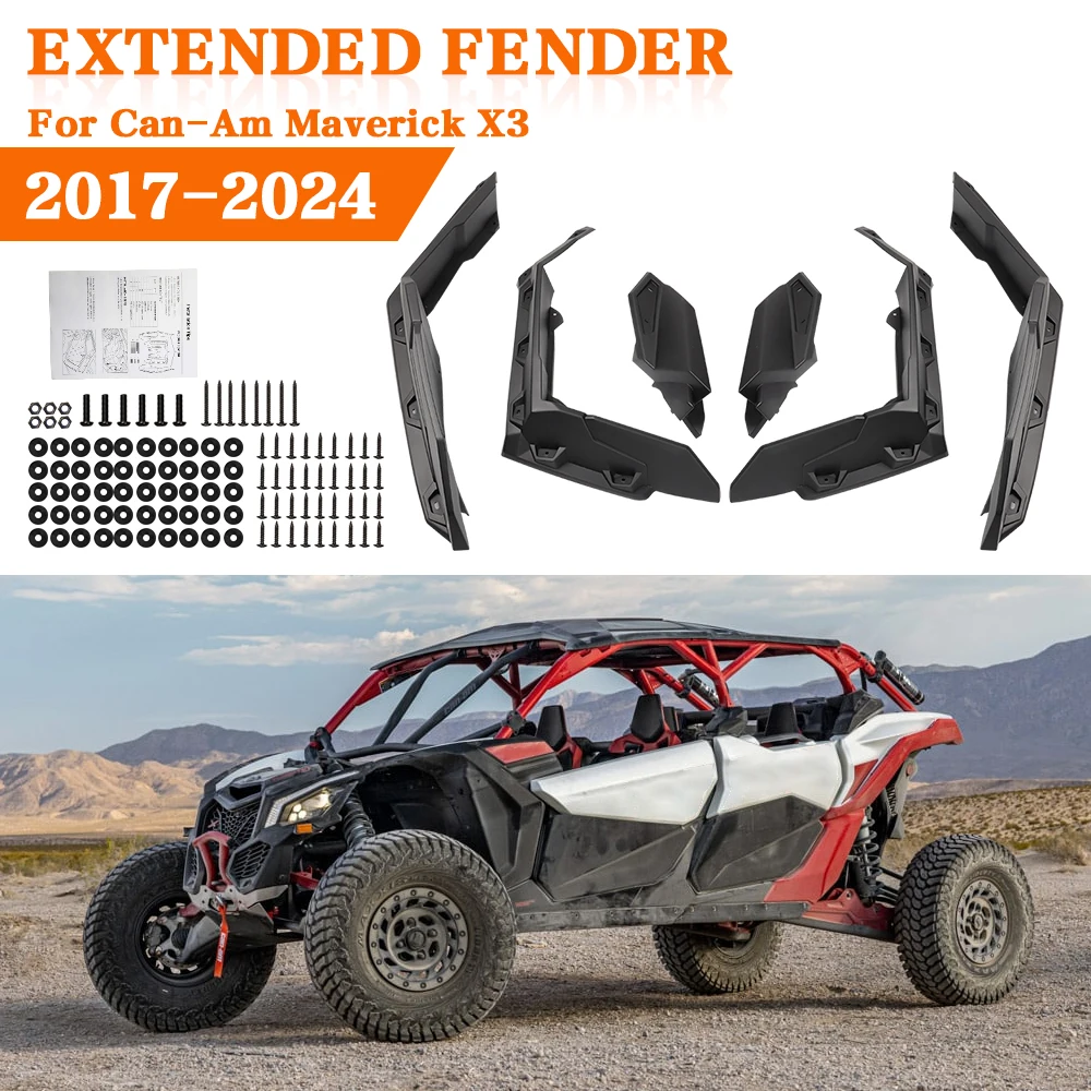 715002973 UTV guardabarros delantero trasero bengalas guardabarros para Can am Maverick X3 MAX R RR 4x4 XMR XDS XRC XRS Maverick 1000 Turbo 2017 +