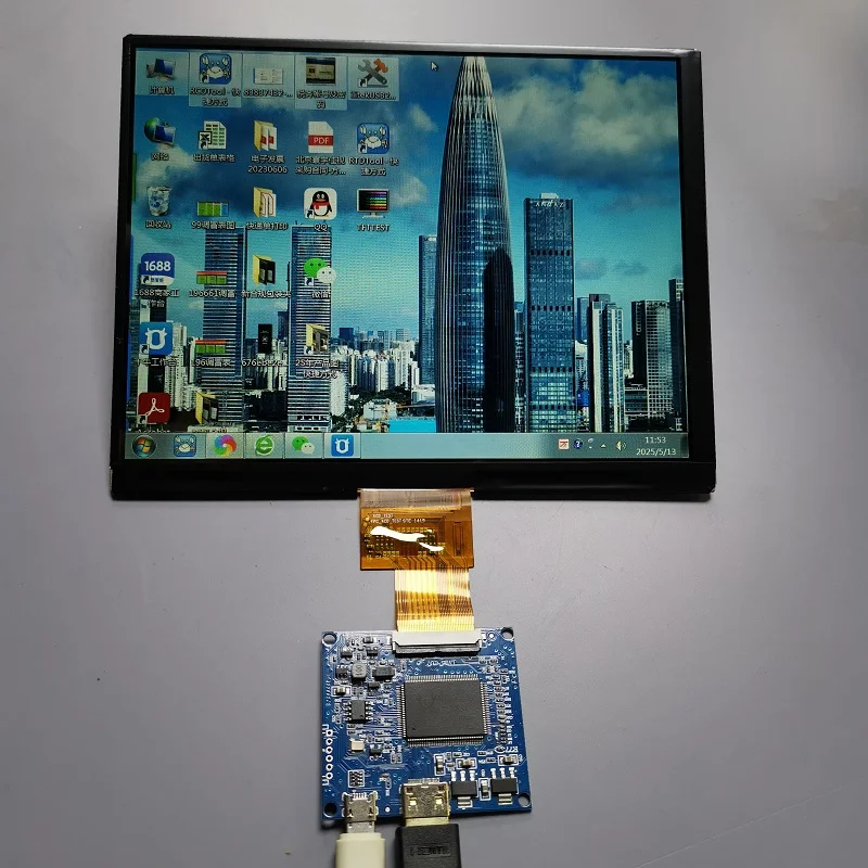 8-inch 1024x768 LCD display driver board, mini HDMI interface, compatible with Lattepanda, Raspberry Pi, and Banana Pi computers