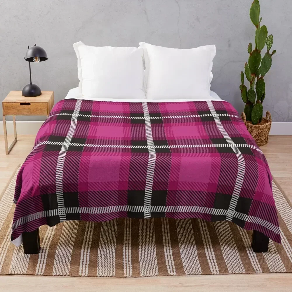 Magenta Plaid Throw Blanket Thin decorative Flannels Blankets For Baby Blankets