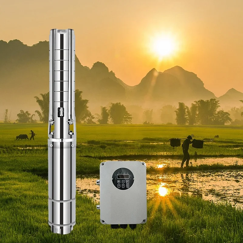 15HP 190 Meters Head AC/DC 3 Inch 36m3/h  irrigation Solar Deep Well Submersible Water Pumps