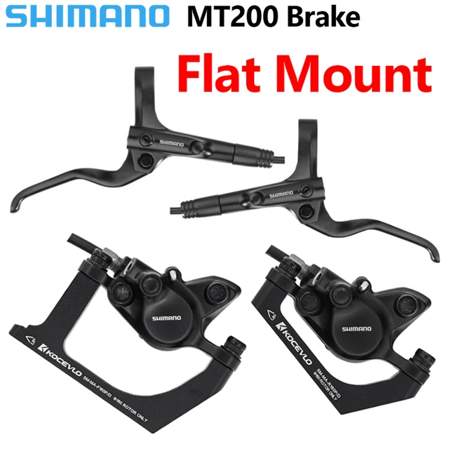 Shimano-油圧式マウンテンバイクブレーキセット,MTB 200,800/1450mm,アダプター付き,フラットマウント - AliExpress