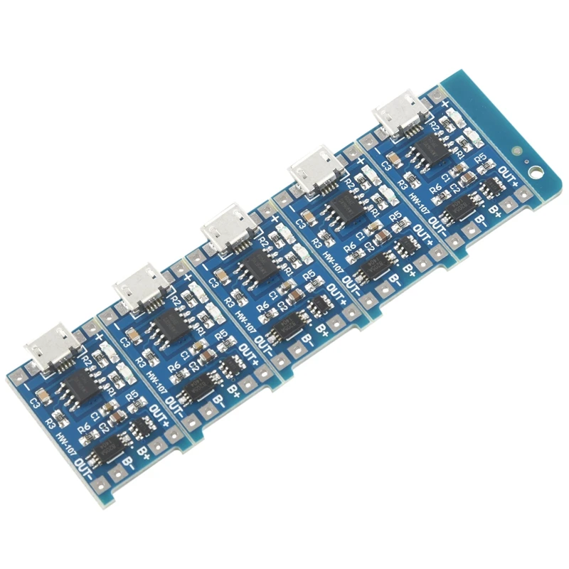 5 pcs 1A 5V Micro-USB TP4056 Lithium Battery Power Charger Board Module TE420