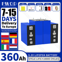 PWOD 3.2V Lifepo4 Battery 360AH Grade A 10000Cycle DIY 12V 24V 48V Lithium iron phosphate Cell For Camping Golf Cart EU Stock