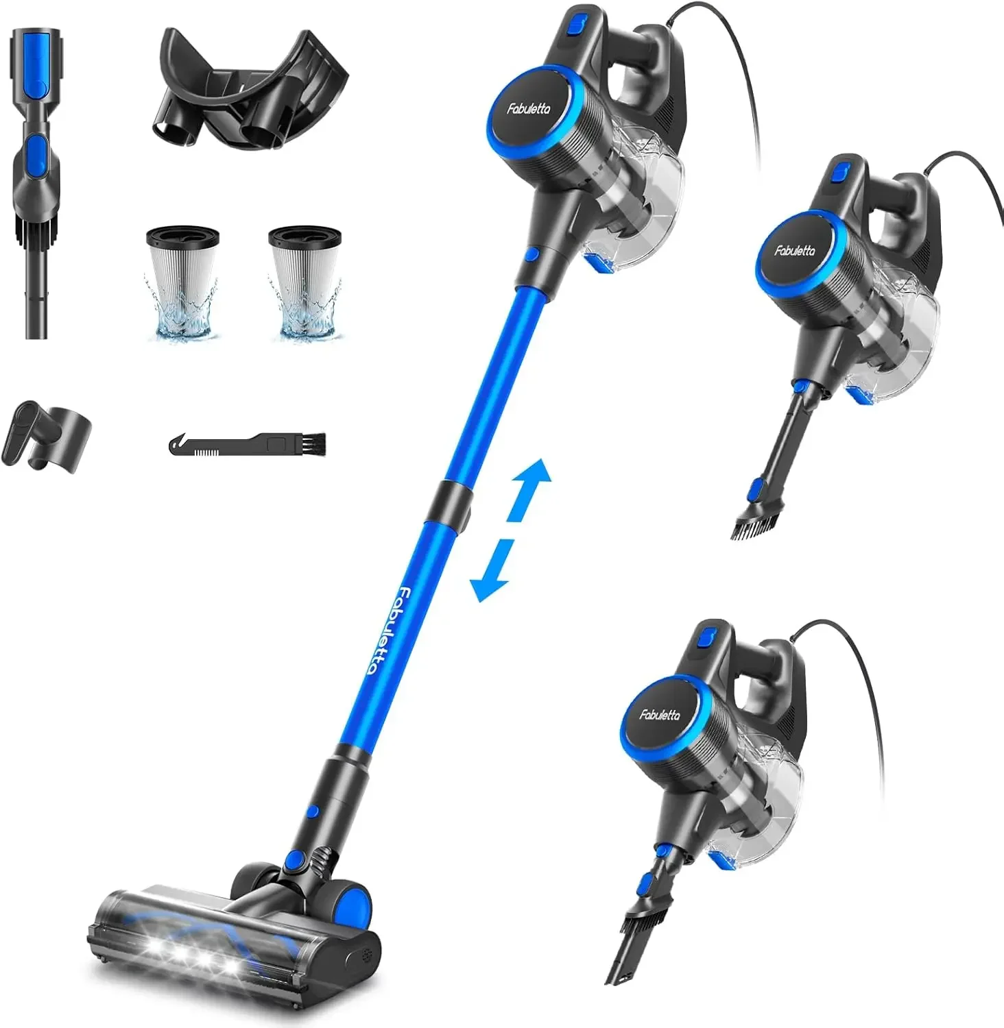 Upgraded 650W Corded Stick Vacuum, 23Ft Corded Vacuum Cleaner Up to 2 Gear Adjustment, Lightweight Corded Vacuum with 1.5L Dust