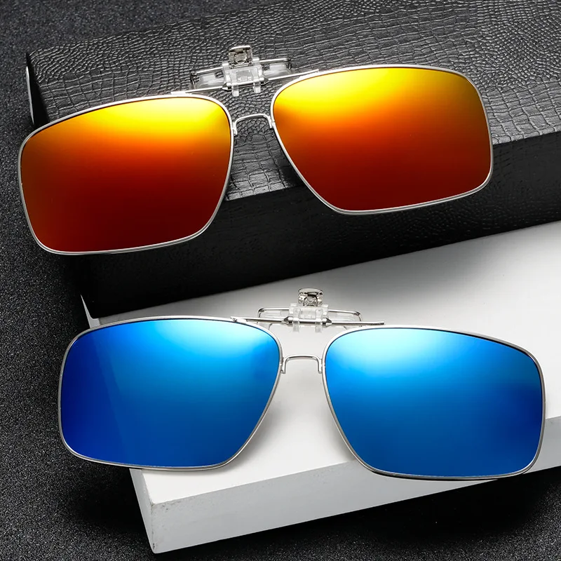 

Retangle Polarized Sunglasses Lens Clip On Myopia Glasses Night Vision Women Men Sun Glasses With Clips Unisex UV400