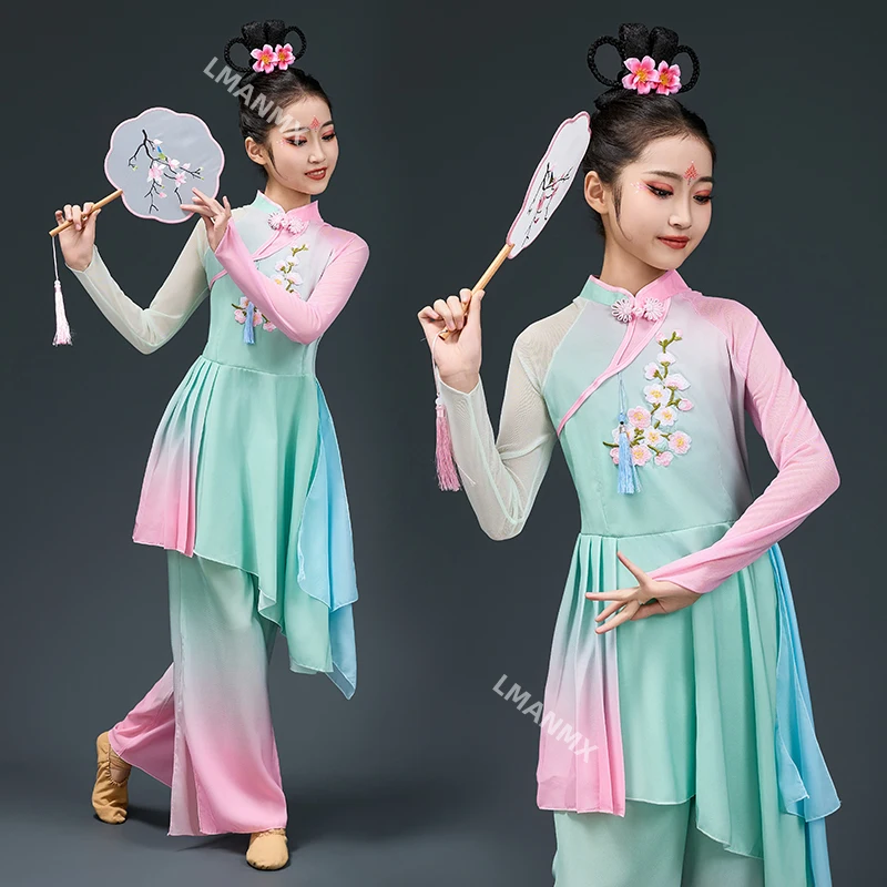 زي أداء للأطفال، طبل اللوتس، Yue Ge، يخطو على الأمواج، الرقص الكلاسيكي، مجموعة رقص المعجبين #1