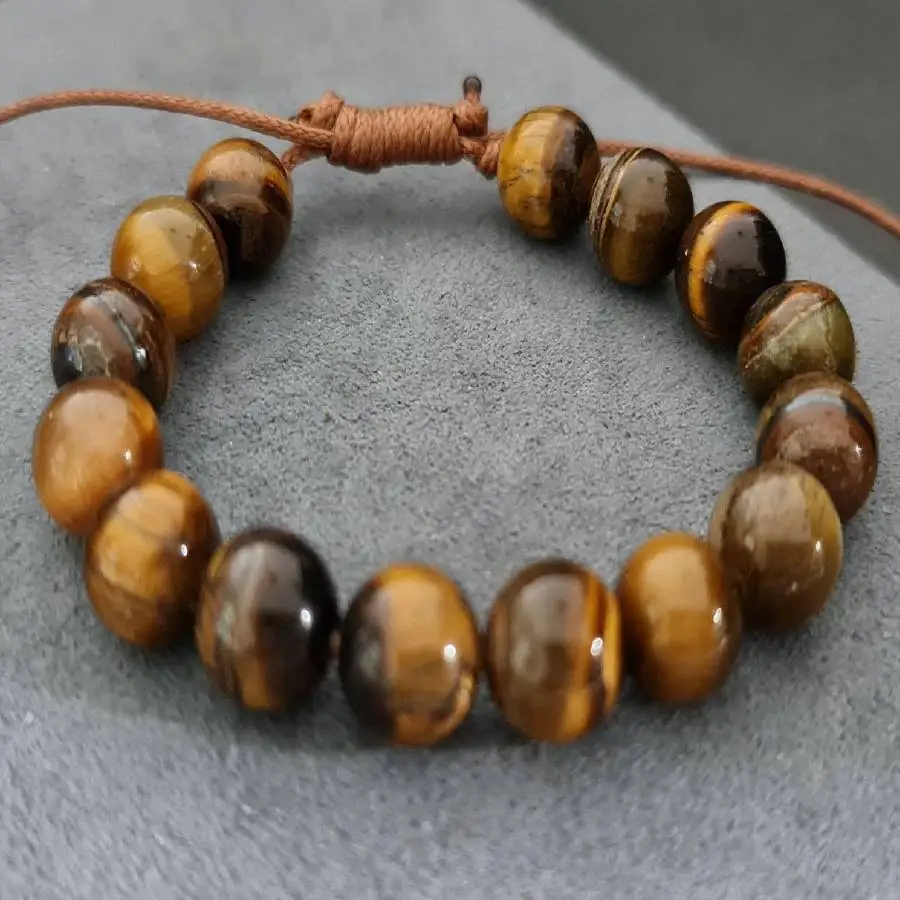 

Handmade natural tiger's-eye beads bracelet,men's cuff button bracelet,Ramadan prayer bead,women's meditation,holiday gift