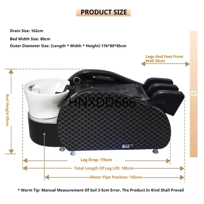 سرير سبا مائي لعلاج فروة الرأس الياباني، كرسي تصفيف شعر احترافي لغسل الصالونات وتصفيف الشعر #6