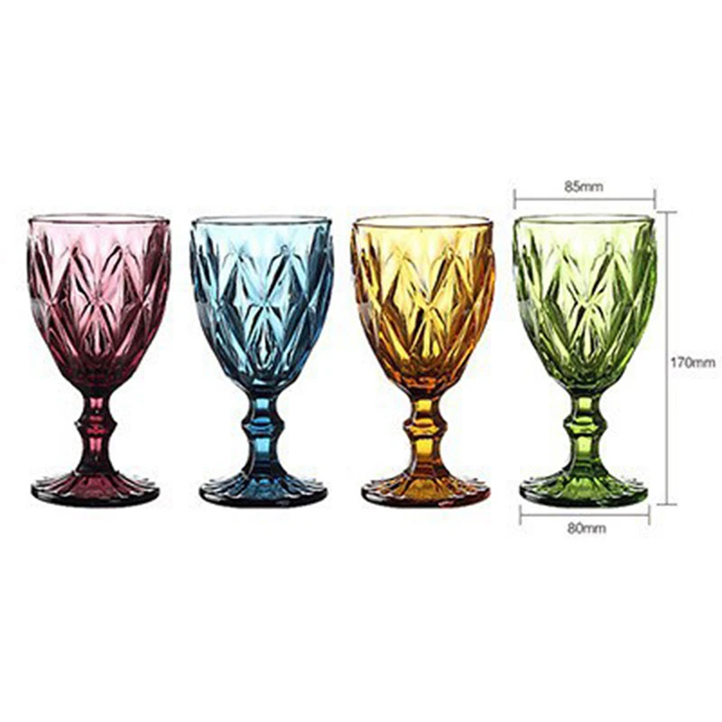 Retro Imitation Glass European Plastic Wine Glass Wine Glass Goblet Retro Red Wine Goblet Carved Embossed Juice Water Glass