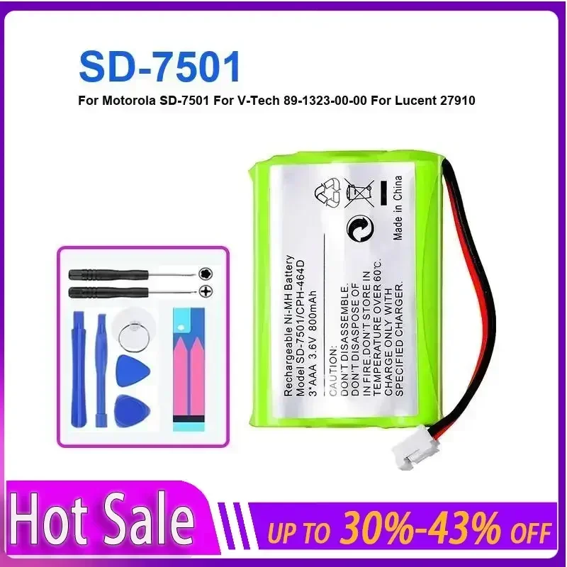 

Cordless Home Phone Battery 800mAh For Motorola SD-7501 For V-Tech 89-1323-00-00 For AT & T For Lucent 27910 SD-7501 bateria