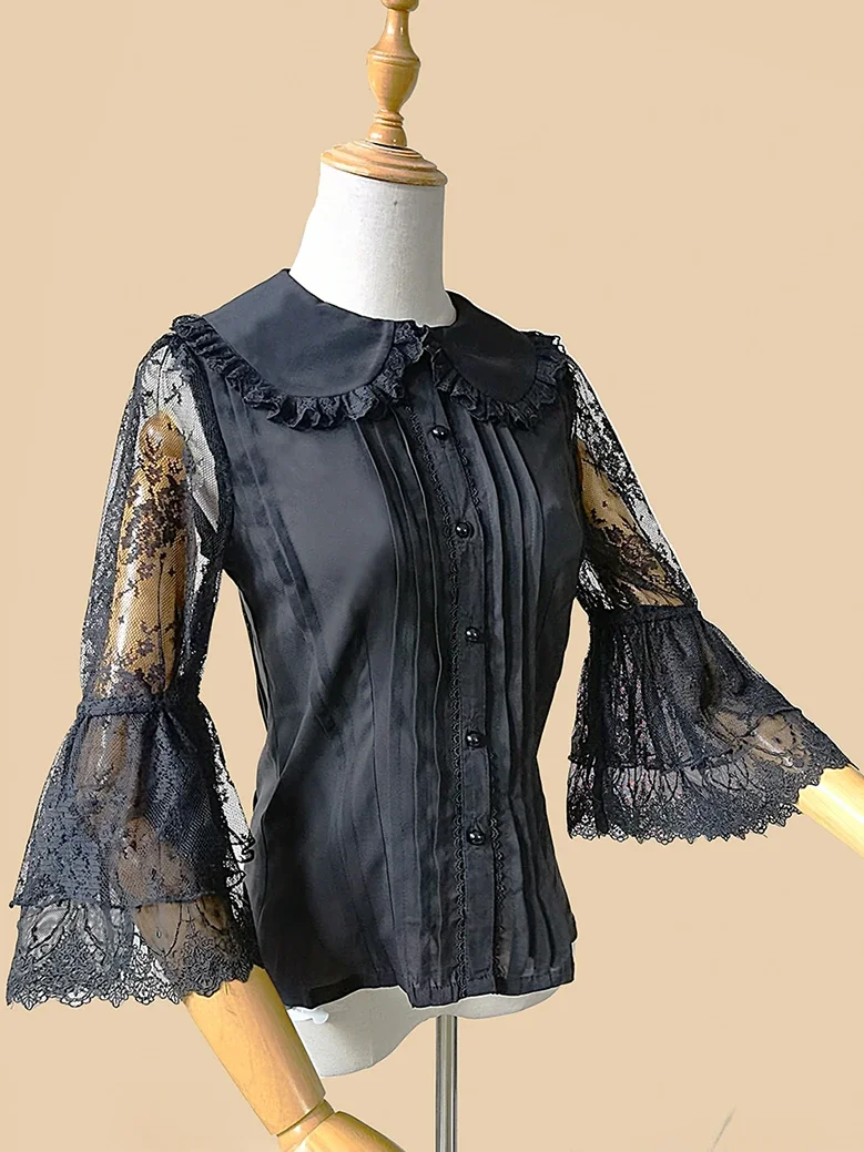 

*Zhi Xiang Lace Mid sleeved Shirt *Sweet Women's Shirt Vintage Flare Sleeve Lolita Blouse by Infanta