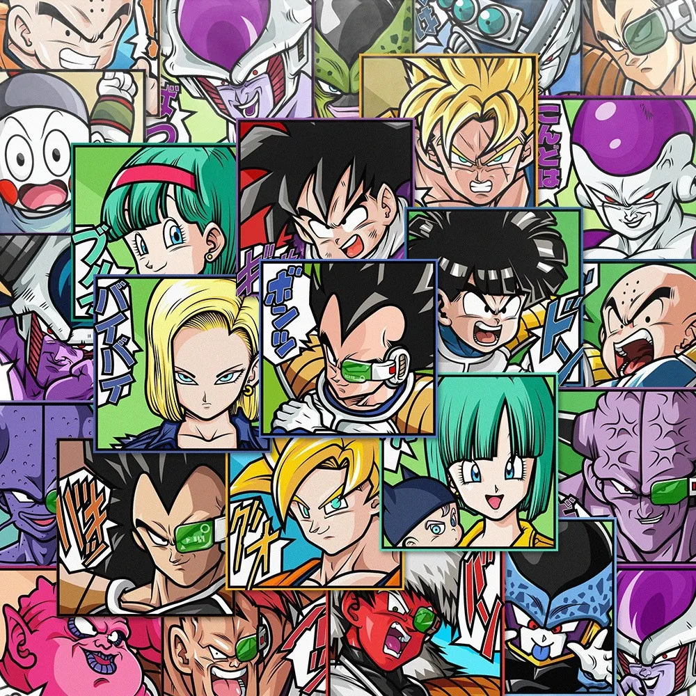 Dragon Ball Z Stickers 54 Pcs Exclusive Designs All Popular Characters, Waterproof Scratch Resistant Decals for Phone Case Lugga