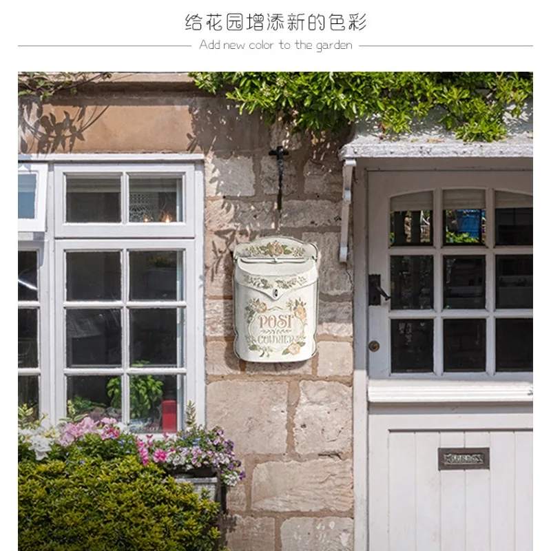 

European retro wrought iron mailbox creative home suggestion box wall decoration storage box outdoor garden wall decoration orna