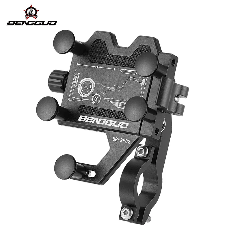 AliExpress rrskit Bicycle Phone Holder Aluminum Alloy One-touch Locking Shock-absorbing Ultra-light 360° Rotation Phone Mount Riding Equipments