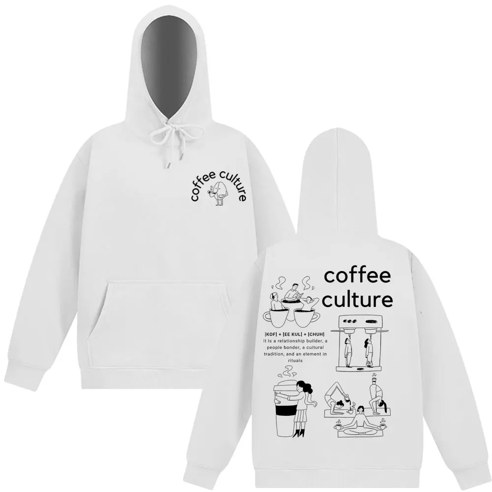 Coffee Culture Fashion Print Graphic Sweatshirt Man Woman Long-sleeved Pullovers Loose Oversized Hoodie Espresso Lover Gift Tops