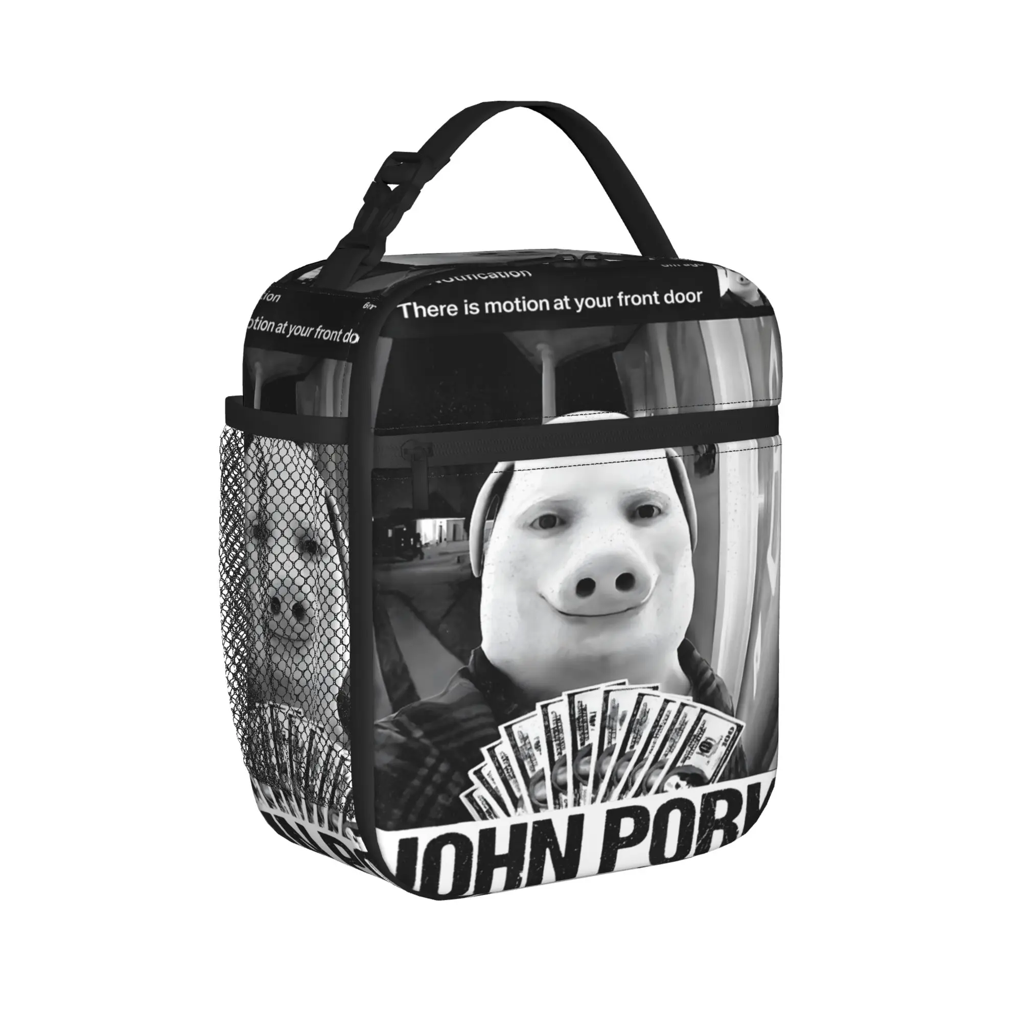 John Pork Motion at Your Front Door Doorbell Meme with Money Lunch Bag Lunch Box For Adult Outdoor Picnic Portable Cooler Bag