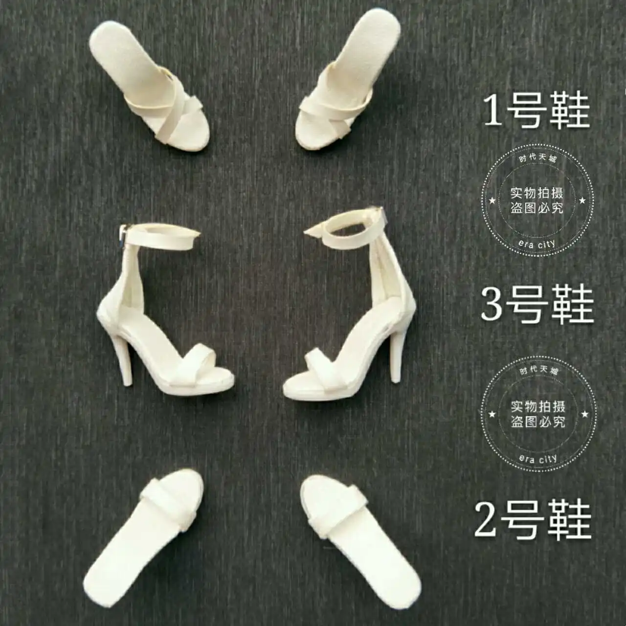 H2-6 TBLeague  1/6 Scale High Heels White Slipper Sandals Model for 12