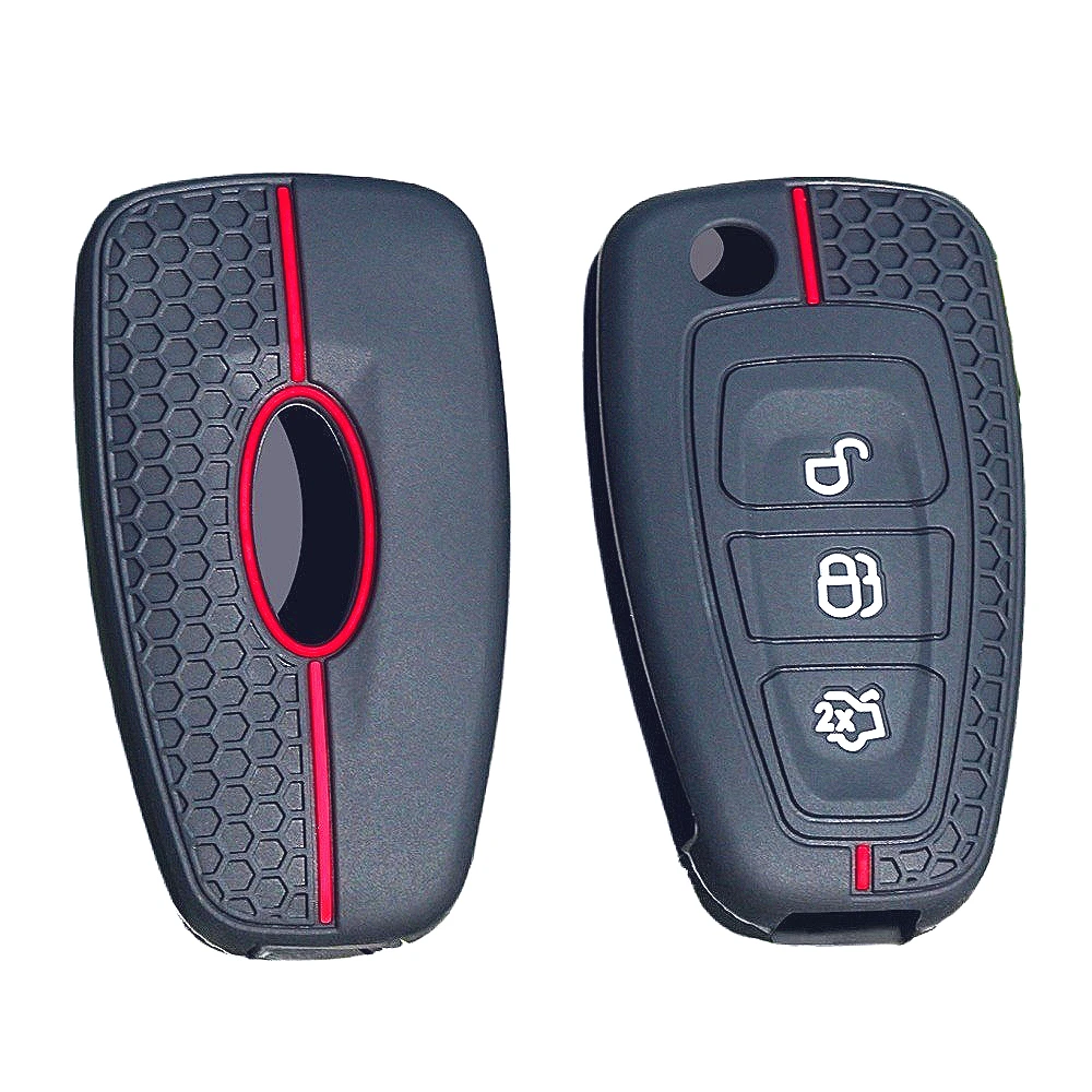 

3 Button Silicone Car Remote Key Fob Cover Case For Ford Ranger C-Max S-Max Focus MK3 Galaxy Mondeo Transit Tourneo Custom