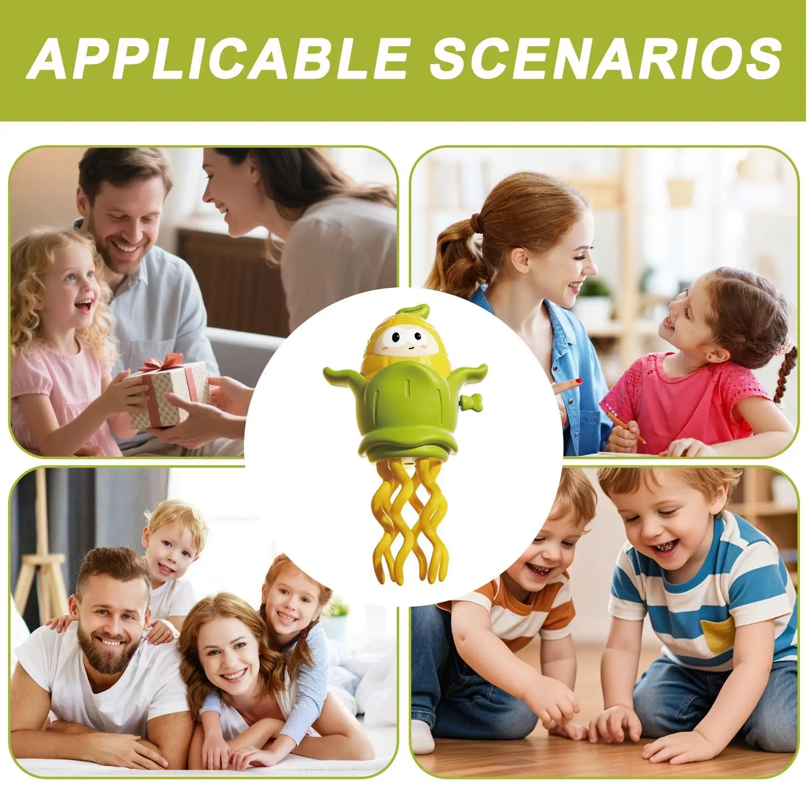 Brinquedo de polvo rastejante em forma de milho, polvo de dança interativo, relógio, jogo de aprendizagem educacional para meninos e meninas, interior