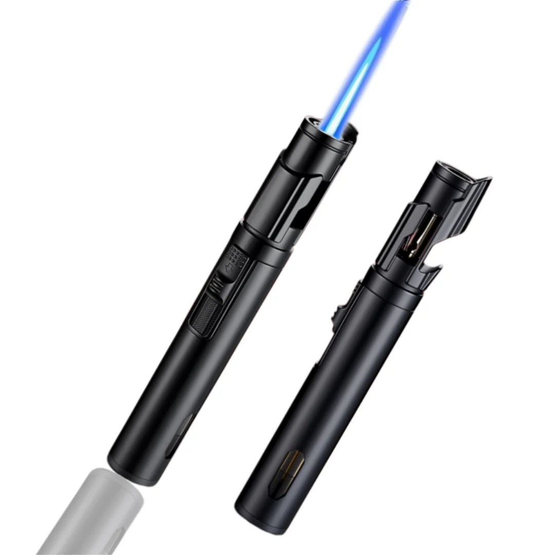 HB335 Mini Blowtorch, High-Power Direct Flame Windproof Torch, Metal Lighter, Cigar-Specific Igniter, Portable for Outdoor Use