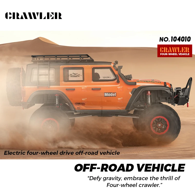 WLtoys 104010 1/10 Profesjonalny samochód RC 2.4G Off Road 4WD Samochody zdalnie sterowane ze światłem Duży elektryczny samochód wspinaczkowy dla dorosłych