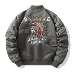 Chaqueta de piloto de la Fuerza Aérea Ma1 para hombre, uniforme de béisbol bordado colorido, chaquetas de bombardero casuales, abrigos de moda para hombre