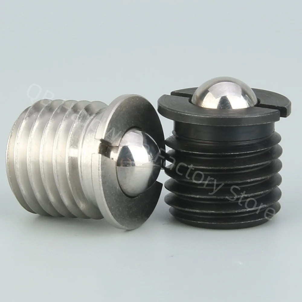 Push On Spring Indexing Plunger Carbon/Stainless Steel Ball Head Plunger With Flange Positioning Ball