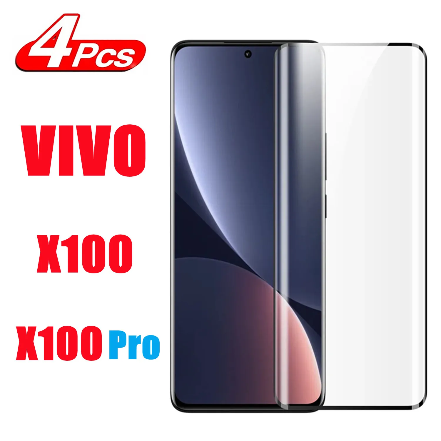 

1/4Pcs For vivo X100 All covered in toughened glass vivo X100 Pro 3D Screen protector glass film