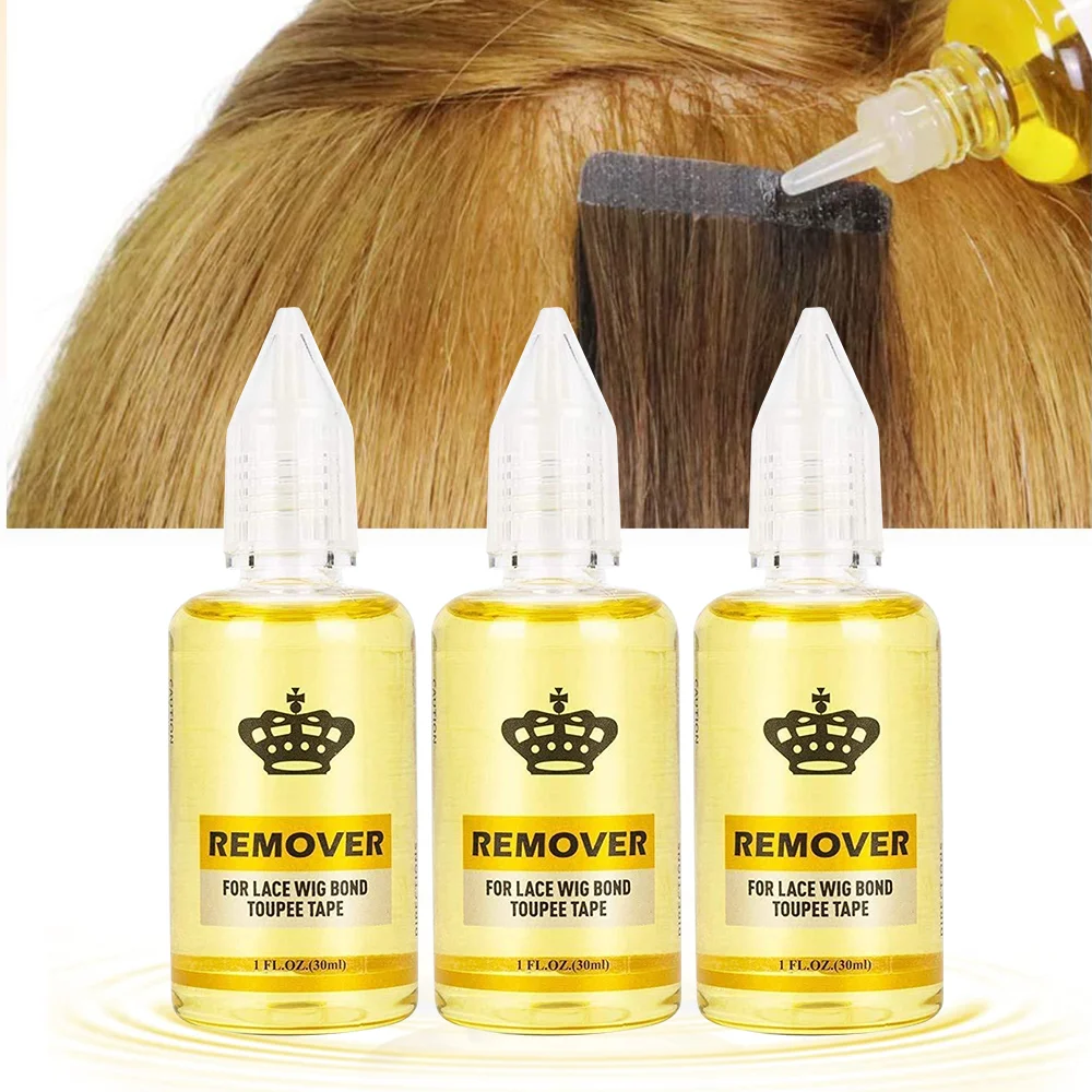 Wig Glue Waterproof Lace Glue and Hair Extension Remover Set Strong Hold Wig Adhesive Glue Invisible Hair Glue for Frontal